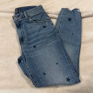 Abercrombie & Fitch Blue Star-Print High-Rise Ankle Skinny Jeans